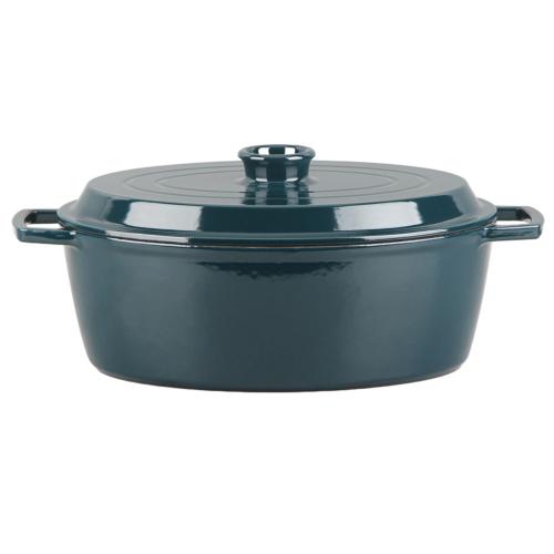 Cocotte en fonte ovale 33cm - "Masseiron Emeraude"