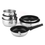 Set de 7 pièces inox amovible antiadhésif - "Réactif"