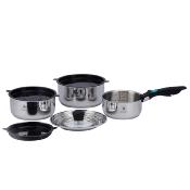 Batterie de cuisine - Set de 8 pices inox amovible - "Astuce