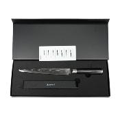 Couteau à trancher noir damas 34cm avec étui - "Core"