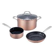 Set de 4 pices cuivr 24cm Greblon cramique - "Hritage"