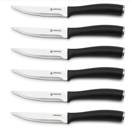 Set de 6 couteaux à steak en acier noir - "Tirel"