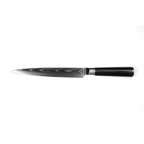 Couteau à trancher noir damas 34cm avec étui - "Core"