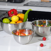 Set de 3 bols inox 20/24/28cm - "Pique-nique"
