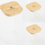 3 bocaux carrs en verre bambou
