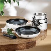 Set de 6 pièces inox amovible antiadhésif - "Réactif"