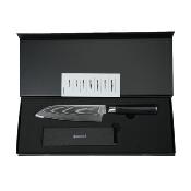 Couteau santoku noir damas 32cm avec étui - "Core"