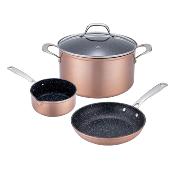 Set de 4 pices cuivr 28cm Greblon cramique - "Hritage"